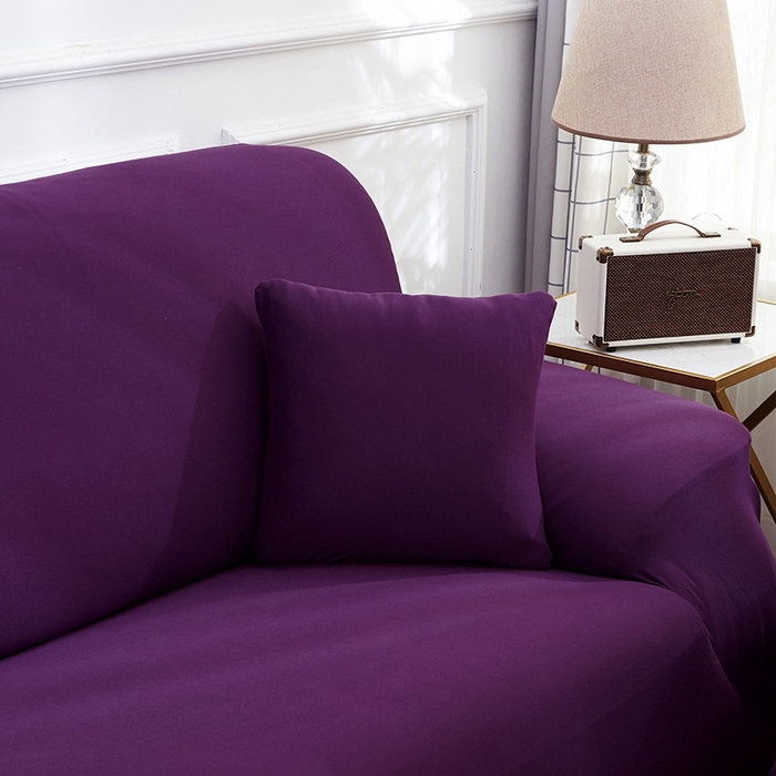 91家纺网 家纺一手货源 找家纺 逐日沙发套 2025新款牛奶丝纯色沙发套 纯色紫色