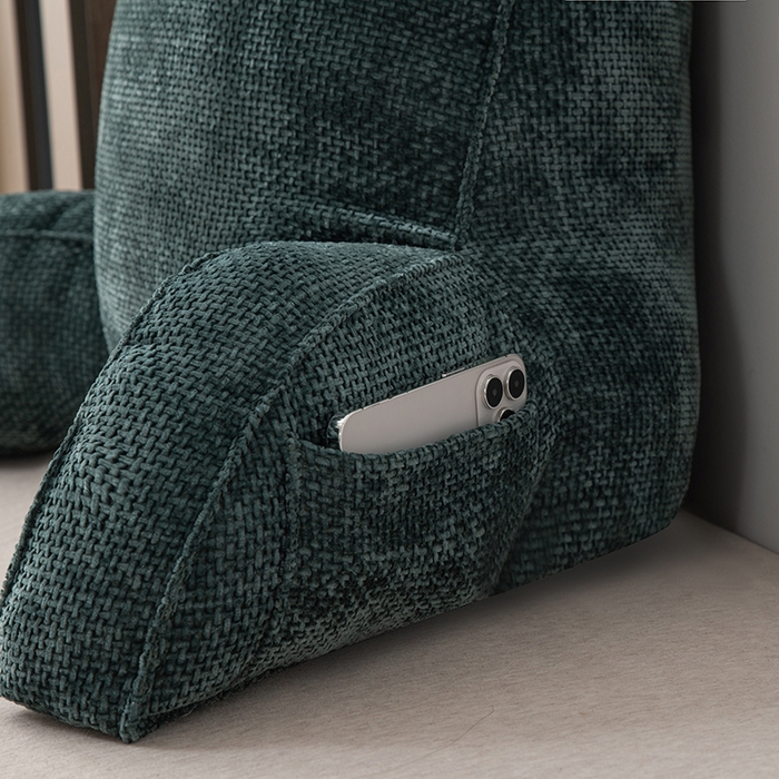 91家纺网 家纺一手货源 找家纺 一兰家纺 2025新款单人加厚雪芙绒格三角靠垫床上靠枕沙发靠背阅读枕 爱荳-橄榄绿