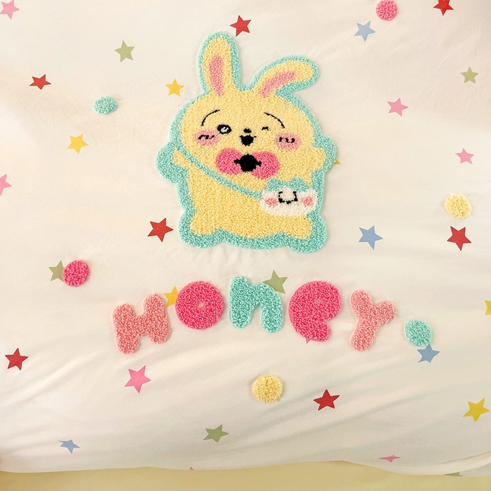 91家纺网 家纺一手货源 找家纺 茉礼 2025新款云朵棉毛巾绣印花四件套 乌萨奇