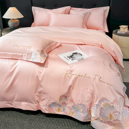 91家纺网 家纺一手货源 找家纺 （总）女子家纺 2025新款A类亲肤棉刺绣四件套