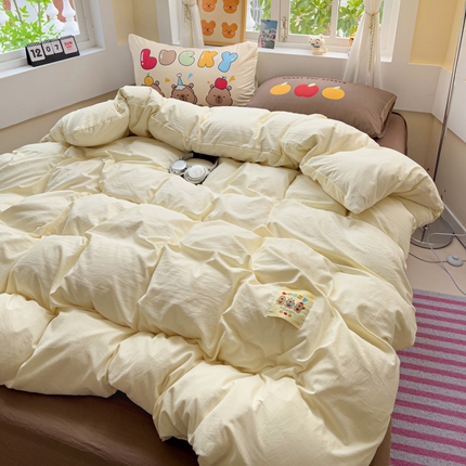 茉礼 2025新款大版贴布绣水洗棉四件套 卡皮宝贝