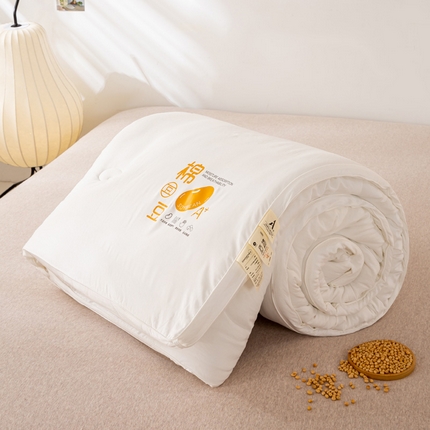 91家纺网 家纺一手货源 找家纺 （买家秀 爆款不断货）母婴级A类原棉立体提花大豆被子春秋被秋冬被大豆纤维被子被芯原棉大豆被立体大豆被 棉豆豆-白色