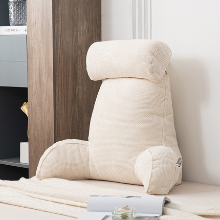 91家纺网 家纺一手货源 找家纺 一兰家纺 2025新款单人加厚雪芙绒格三角靠垫床上靠枕沙发靠背阅读枕 爱荳-奶昔米