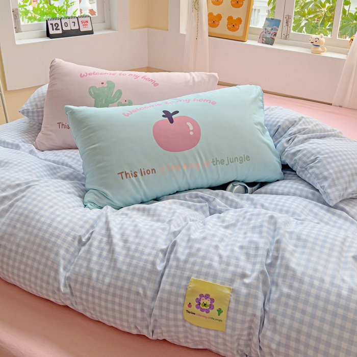 91家纺网 家纺一手货源 找家纺 茉礼 2025新款大版贴布绣水洗棉四件套 小狮子