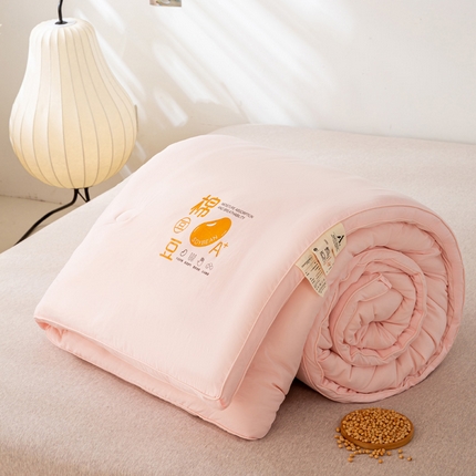 91家纺网 家纺一手货源 找家纺 （买家秀 爆款不断货）母婴级A类原棉立体提花大豆被子春秋被秋冬被大豆纤维被子被芯原棉大豆被立体大豆被 棉豆豆-粉玉