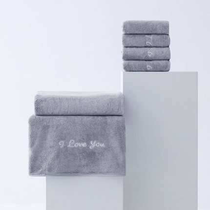 91家纺网 家纺一手货源 找家纺 （总）跨境电商珊瑚绒毛巾浴巾套装I Love you外贸爆款TEMU热销希音速卖通可压缩可真空打包