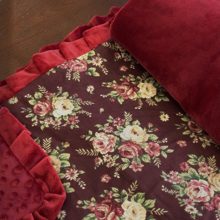 91家纺网 家纺一手货源 找家纺 （总）2025新款全棉A类小清新双层纱四件套-棉加绒系列