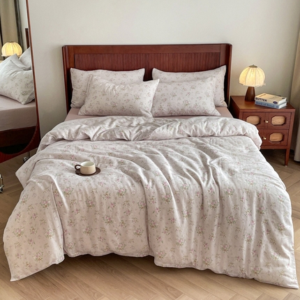 91家纺网 家纺一手货源 找家纺 （总）仟网汇 2025新款有氧全棉双层纱四件套