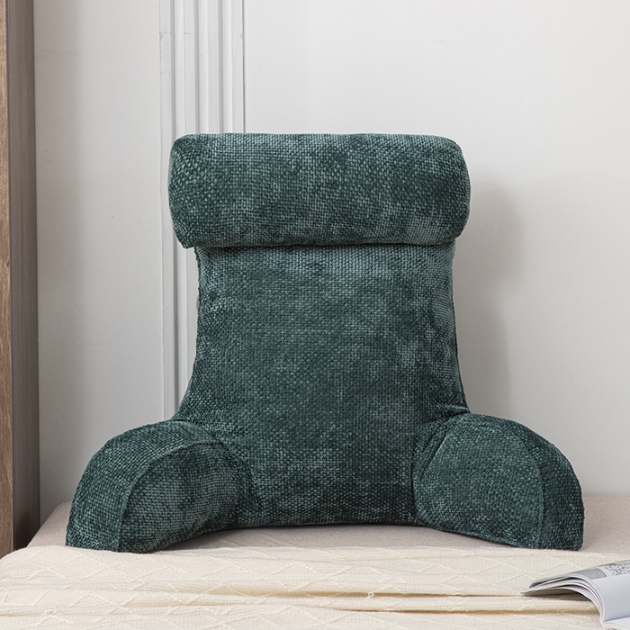 91家纺网 家纺一手货源 找家纺 一兰家纺 2025新款单人加厚雪芙绒格三角靠垫床上靠枕沙发靠背阅读枕 爱荳-橄榄绿