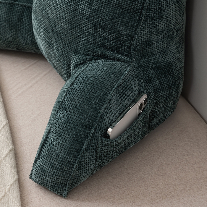 91家纺网 家纺一手货源 找家纺 一兰家纺 2025新款单人加厚雪芙绒格三角靠垫床上靠枕沙发靠背阅读枕 爱荳-橄榄绿