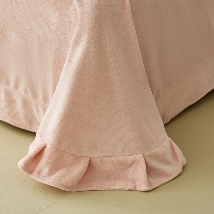 91家纺网 家纺一手货源 找家纺 佑先生 2025新款蝴蝶绣花绒四件套 珊瑚粉