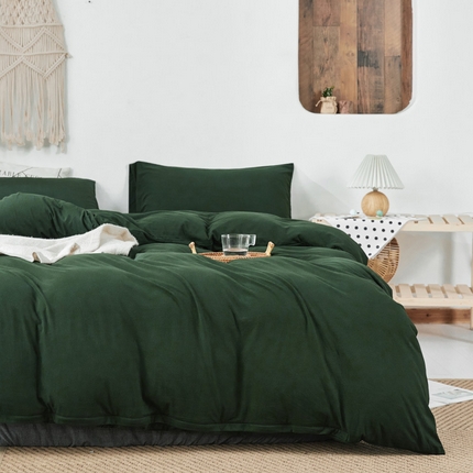 91家纺网 家纺一手货源 找家纺 （总）良品汇馆 【天竺棉纯色四件套】日式无印西川针织棉四件套良品纯色天竺棉床品套件床单床笠柔软