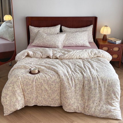 91家纺网 家纺一手货源 找家纺 （总）仟网汇 2025新款有氧全棉双层纱四件套