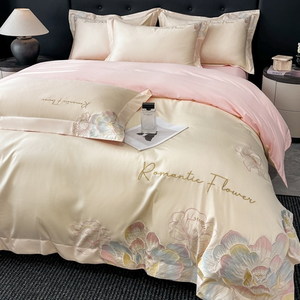 91家纺网 家纺一手货源 找家纺 （总）女子家纺 2025新款A类亲肤棉刺绣四件套