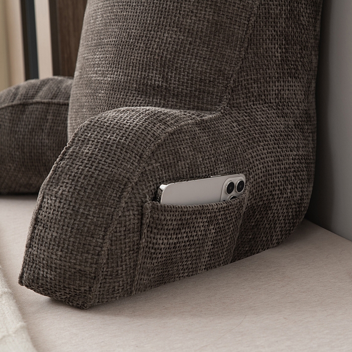 91家纺网 家纺一手货源 找家纺 一兰家纺 2025新款单人加厚雪芙绒格三角靠垫床上靠枕沙发靠背阅读枕 爱荳-魅影灰