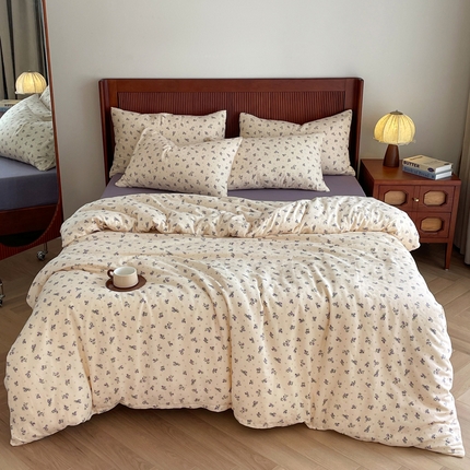 91家纺网 家纺一手货源 找家纺 （总）仟网汇 2025新款有氧全棉双层纱四件套