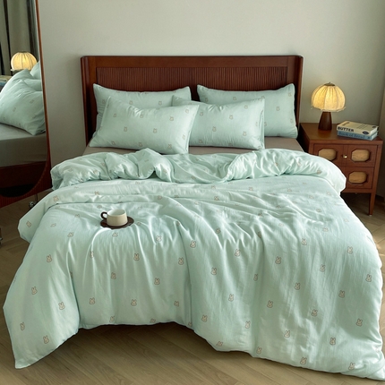 91家纺网 家纺一手货源 找家纺 （总）仟网汇 2025新款有氧全棉双层纱四件套