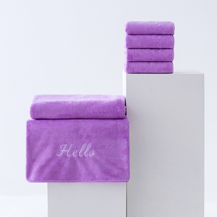 91家纺网 家纺一手货源 找家纺 （总）跨境电商珊瑚绒毛巾浴巾套装Hello外贸爆款TEMU热销希音速卖通可压缩可真空打包