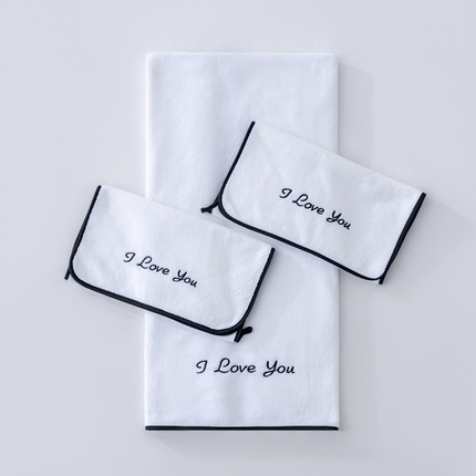 91家纺网 家纺一手货源 找家纺 （总）跨境电商珊瑚绒毛巾浴巾套装I Love you外贸爆款TEMU热销希音速卖通可压缩可真空打包