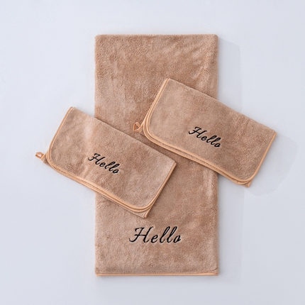 91家纺网 家纺一手货源 找家纺 （总）跨境电商珊瑚绒毛巾浴巾套装Hello外贸爆款TEMU热销希音速卖通可压缩可真空打包