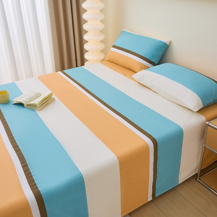 91家纺网 家纺一手货源 找家纺 首爱家纺 2025新款老粗布全棉纯棉床单三件套软凉席子 春风