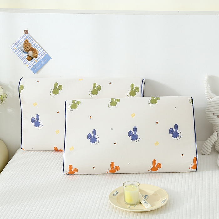 91家纺网 家纺一手货源 找家纺 良佐生活 2025春夏新款水洗天丝棉乳胶枕套 波比兔-米