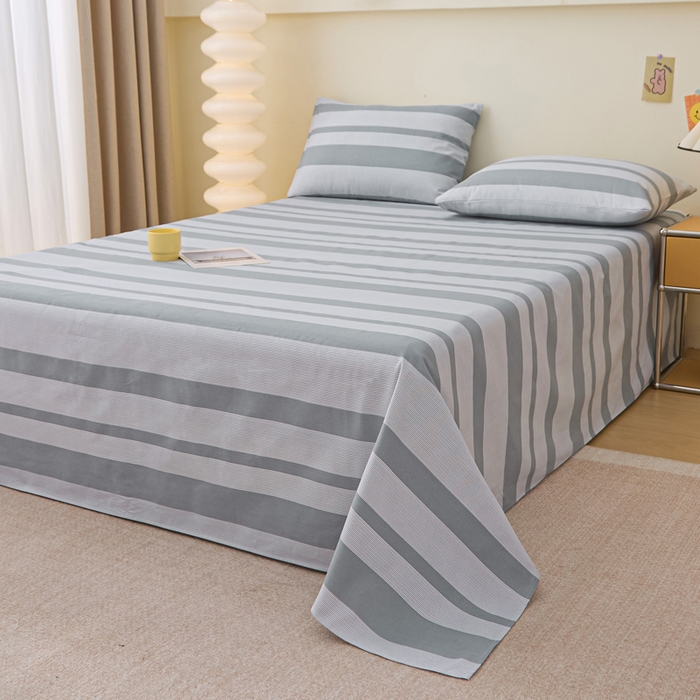 91家纺网 家纺一手货源 找家纺 首爱家纺 2025新款老粗布全棉纯棉床单三件套软凉席子 柒墨