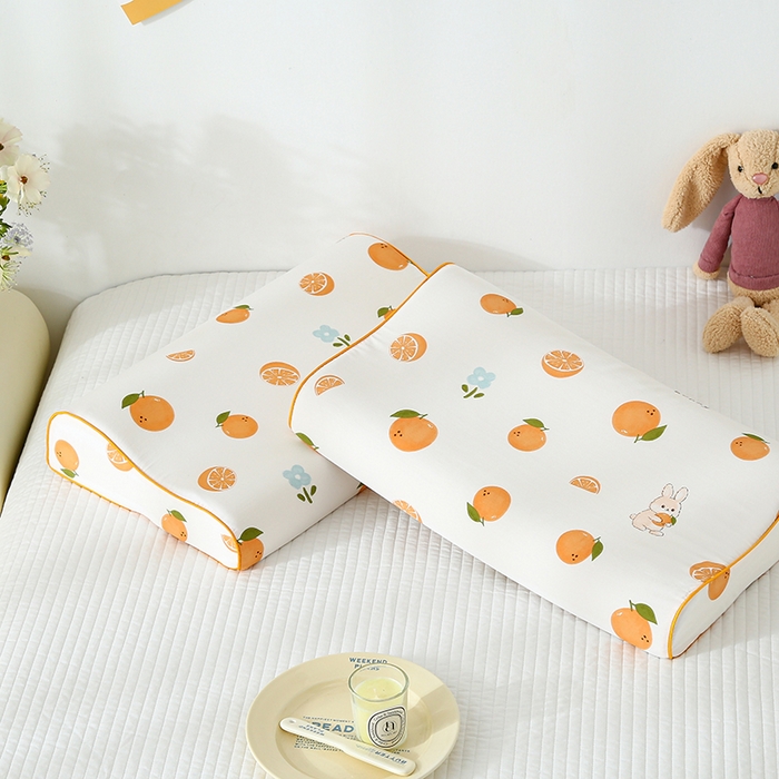 91家纺网 家纺一手货源 找家纺 良佐生活 2025春夏新款水洗天丝棉乳胶枕套 沐橙