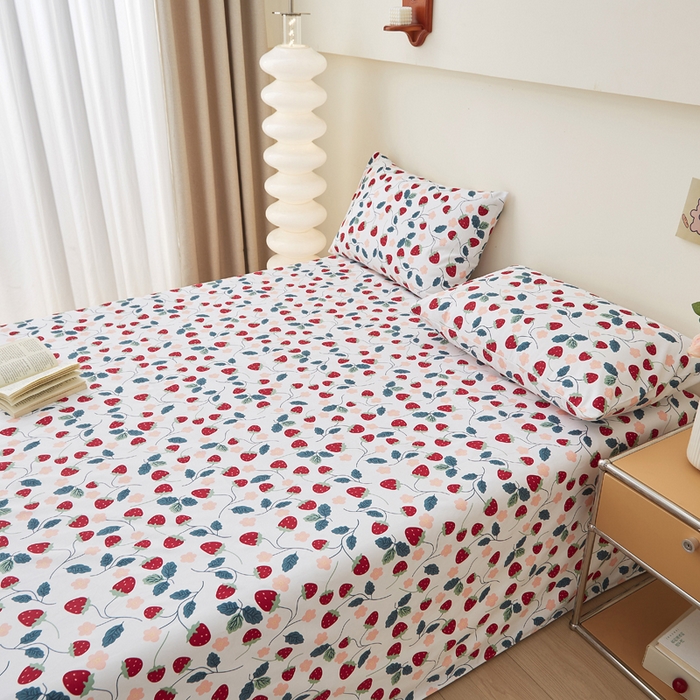 91家纺网 家纺一手货源 找家纺 棉乐町 2025新款全棉纯棉老粗布床单暖莓