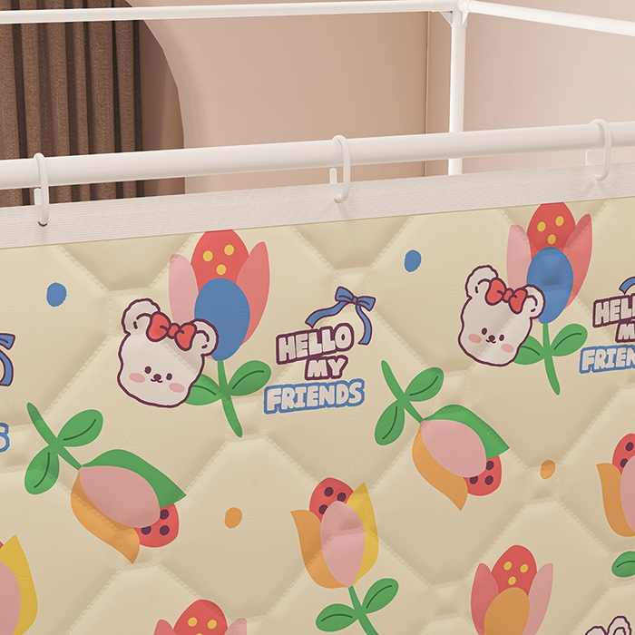 91家纺网 家纺一手货源 找家纺 2025新款2507印花夹棉遮光保暖坐床蚊帐 朵朵香