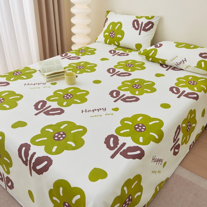 91家纺网 家纺一手货源 找家纺 金泰莱 2025新款纯棉全棉粗布床单 初妍