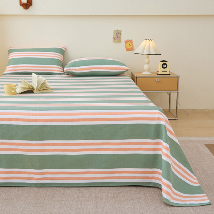 91家纺网 家纺一手货源 找家纺 首爱家纺 2025新款老粗布全棉纯棉床单三件套软凉席子 北海道