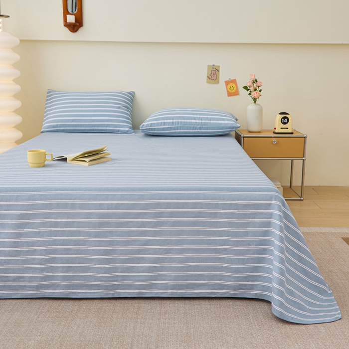 91家纺网 家纺一手货源 找家纺 金泰莱 2025新款纯棉全棉粗布床单 北斗