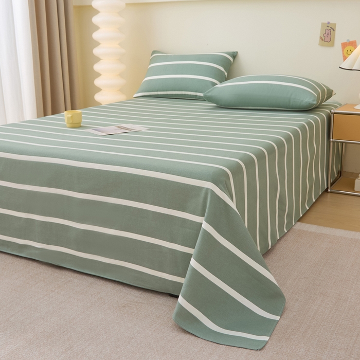 91家纺网 家纺一手货源 找家纺 首爱家纺 2025新款老粗布全棉纯棉床单三件套软凉席子 莫兰