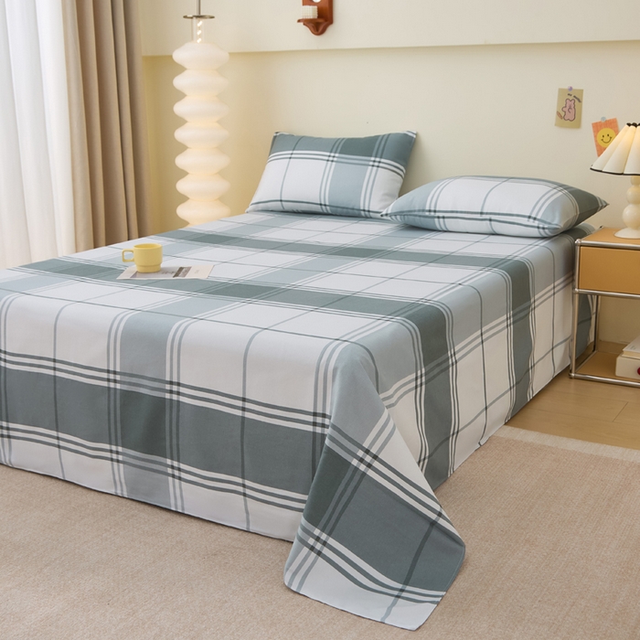 91家纺网 家纺一手货源 找家纺 首爱家纺 2025新款老粗布全棉纯棉床单三件套软凉席子 朴素