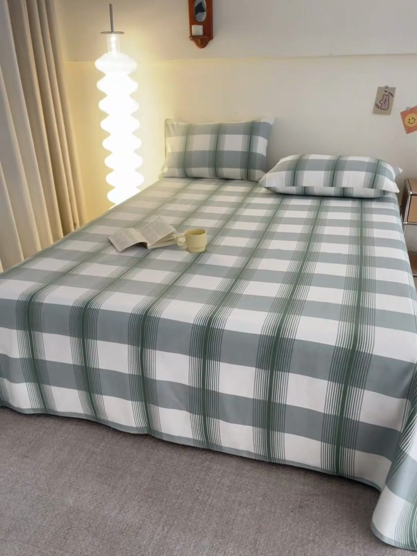 91家纺网 家纺一手货源 找家纺 首爱家纺 2025新款老粗布全棉纯棉床单三件套软凉席子 本真