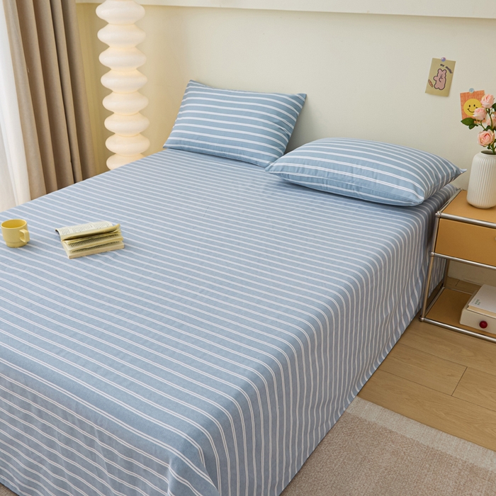 91家纺网 家纺一手货源 找家纺 金泰莱 2025新款纯棉全棉粗布床单 北斗