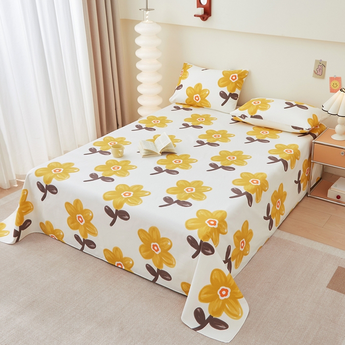 91家纺网 家纺一手货源 找家纺 首爱家纺 2025新款老粗布全棉纯棉床单三件套软凉席子 陌微