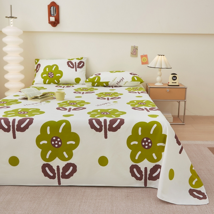 91家纺网 家纺一手货源 找家纺 金泰莱 2025新款纯棉全棉粗布床单 初妍