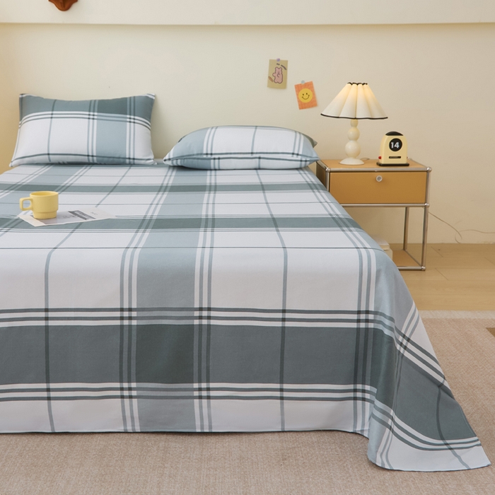 91家纺网 家纺一手货源 找家纺 首爱家纺 2025新款老粗布全棉纯棉床单三件套软凉席子 朴素