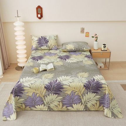 首爱家纺 2025新款老粗布全棉纯棉床单三件套软凉席子 秀颜