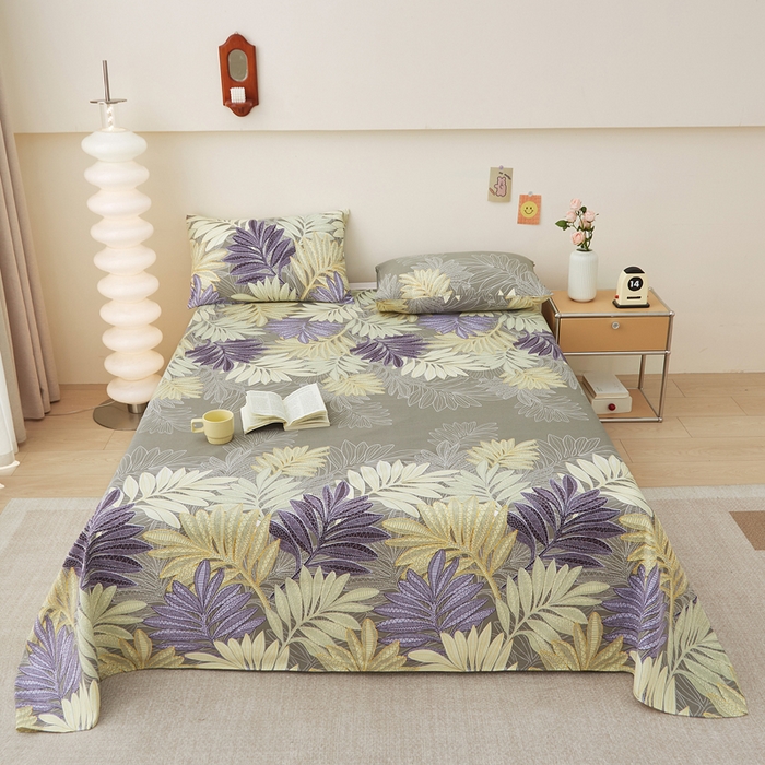 91家纺网 家纺一手货源 找家纺 首爱家纺 2025新款老粗布全棉纯棉床单三件套软凉席子 秀颜