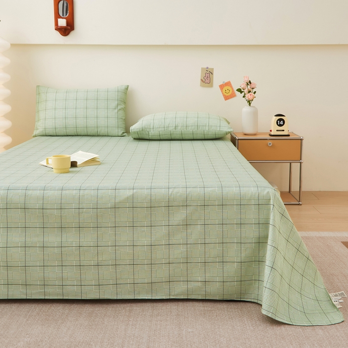 91家纺网 家纺一手货源 找家纺 首爱家纺 2025新款老粗布全棉纯棉床单三件套软凉席子 卡拉