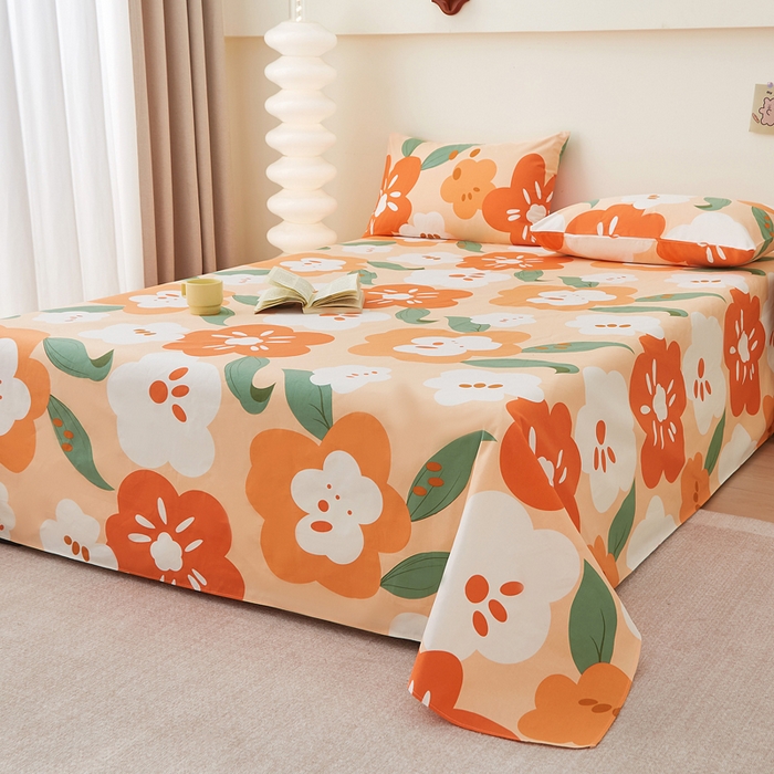 91家纺网 家纺一手货源 找家纺 首爱家纺 2025新款老粗布全棉纯棉床单三件套软凉席子 彩寻