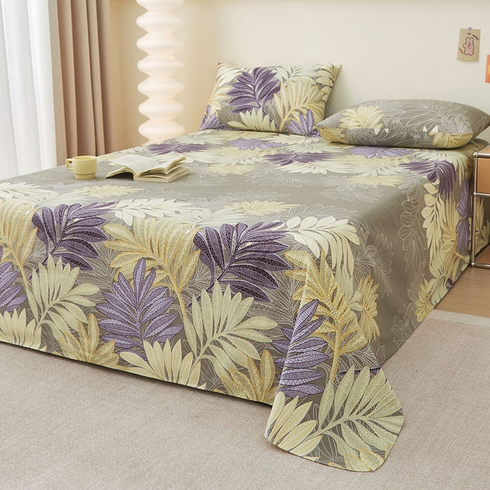 91家纺网 家纺一手货源 找家纺 首爱家纺 2025新款老粗布全棉纯棉床单三件套软凉席子 秀颜