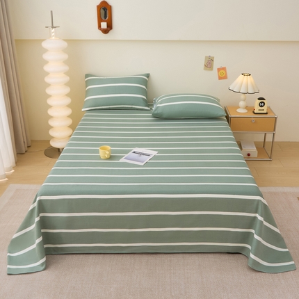 首爱家纺 2025新款老粗布全棉纯棉床单三件套软凉席子 莫兰