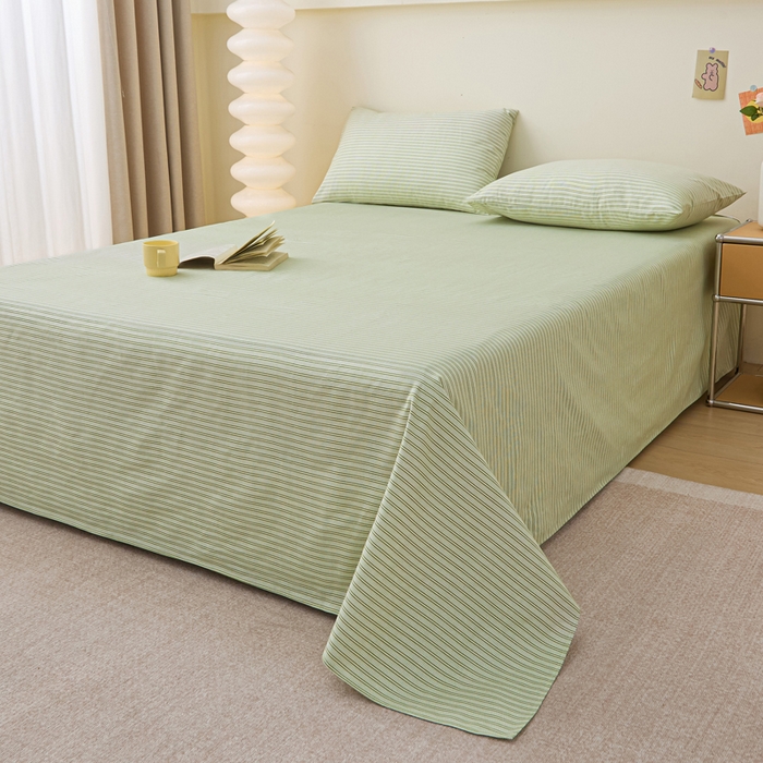 91家纺网 家纺一手货源 找家纺 首爱家纺 2025新款老粗布全棉纯棉床单三件套软凉席子 细川