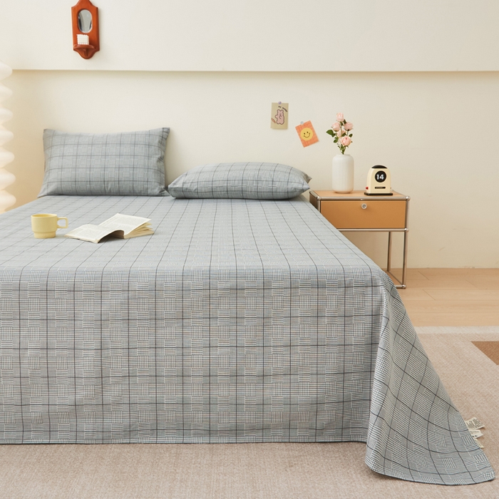 91家纺网 家纺一手货源 找家纺 首爱家纺 2025新款老粗布全棉纯棉床单三件套软凉席子 素韵格