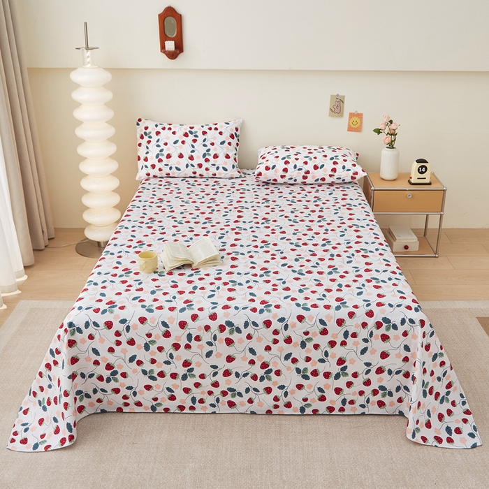 91家纺网 家纺一手货源 找家纺 首爱家纺 2025新款老粗布全棉纯棉床单三件套软凉席子暖莓