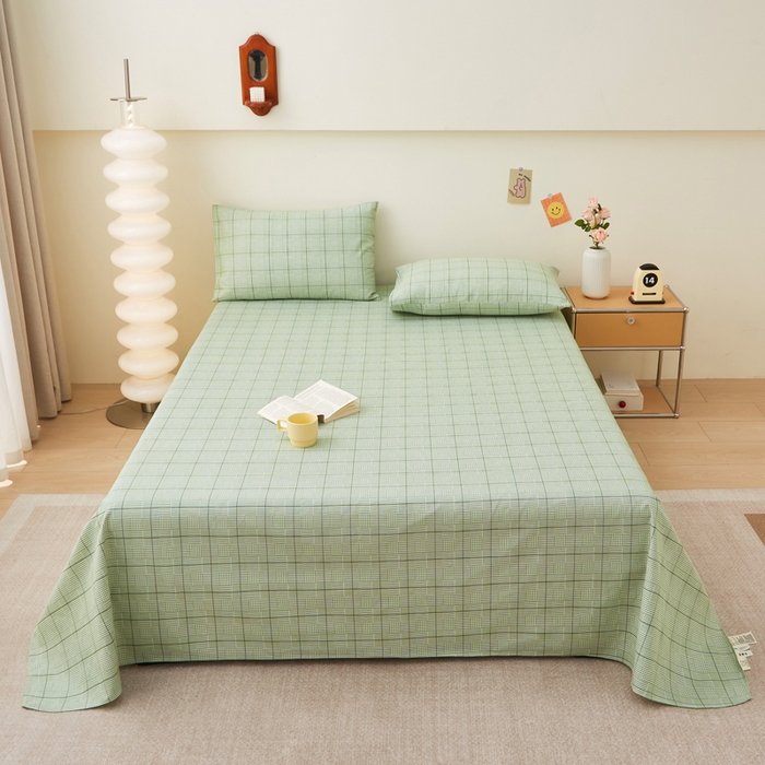 91家纺网 家纺一手货源 找家纺 首爱家纺 2025新款老粗布全棉纯棉床单三件套软凉席子 卡拉